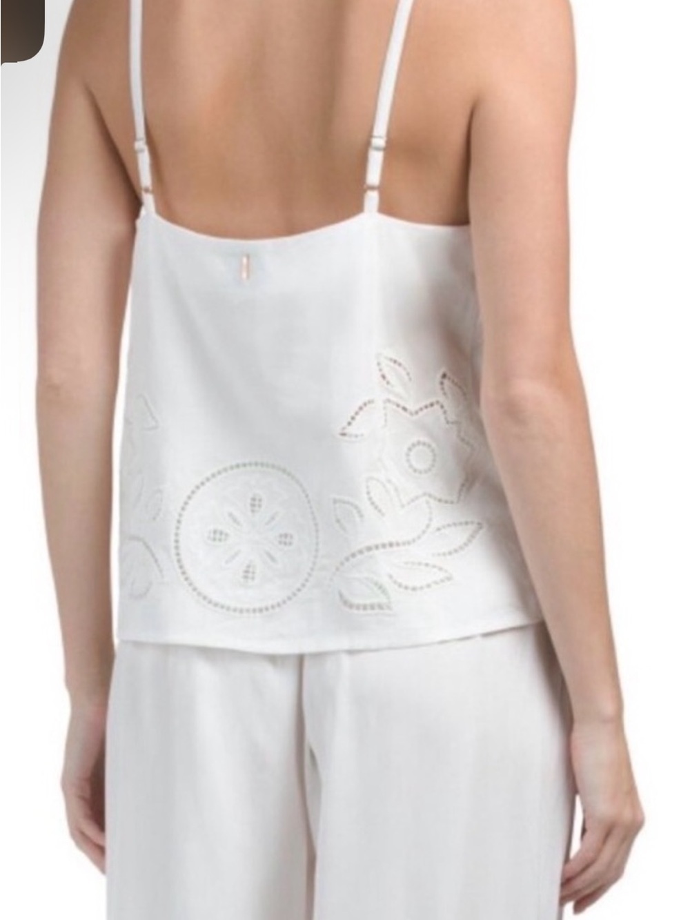 Misa Los Angeles Marcela White Eyelet Cotton Cami Tank - Picture 2 of 5